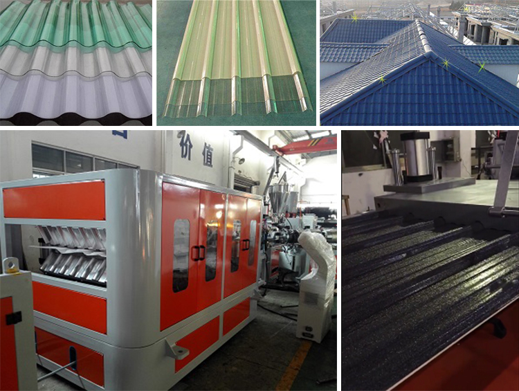 PC, PP, PE, PVC, ASA Wavy Board, Corrugated Board, Glazed Tile, Hollow Tile Extrusion Line