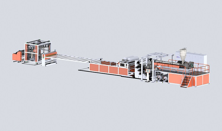 PVC Commercial Foaming Coil Floor Extrusion Line